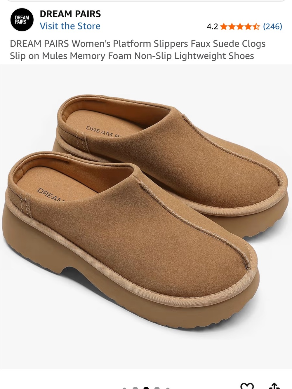 Slip-On Platform Loafers/Mules - Tan - Picture 6 of 6